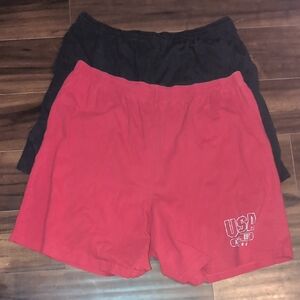Red and Black USA Athletic Shorts